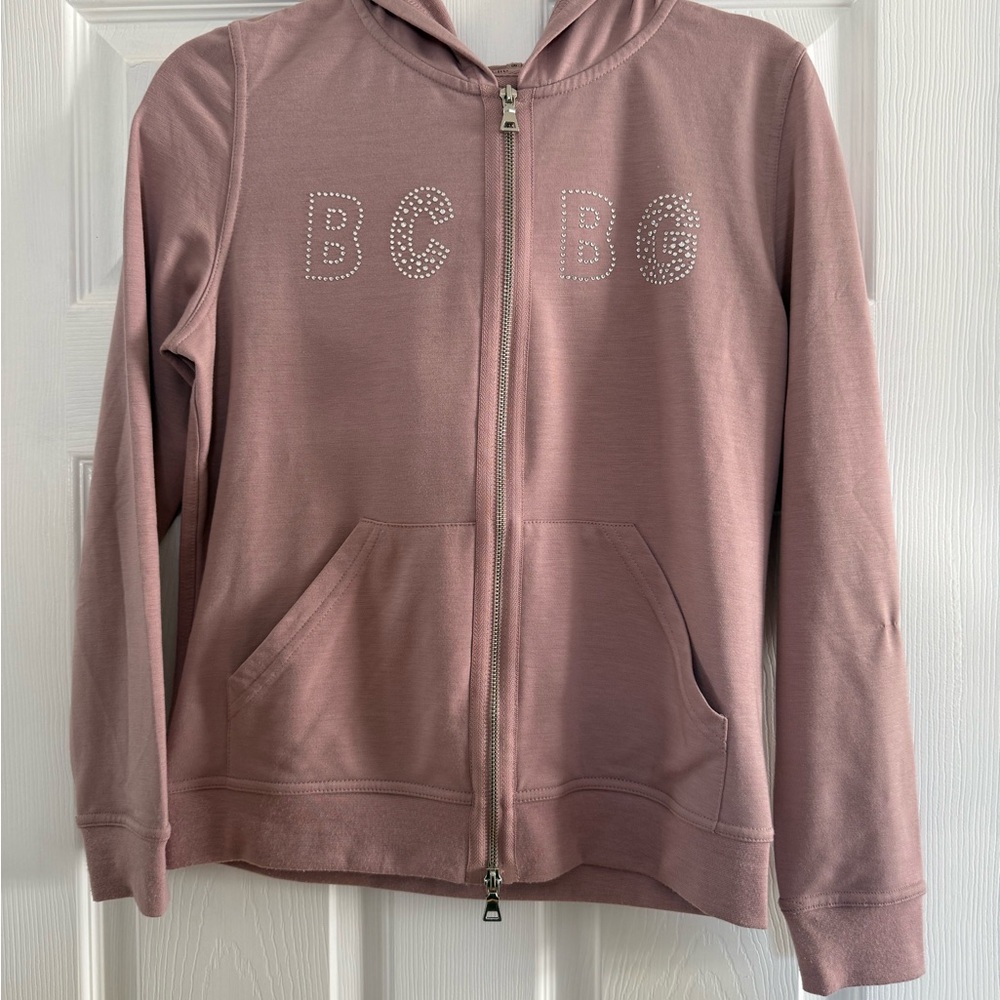 BCBGMaxAzria Mauve Studded Zip-Up Jacket